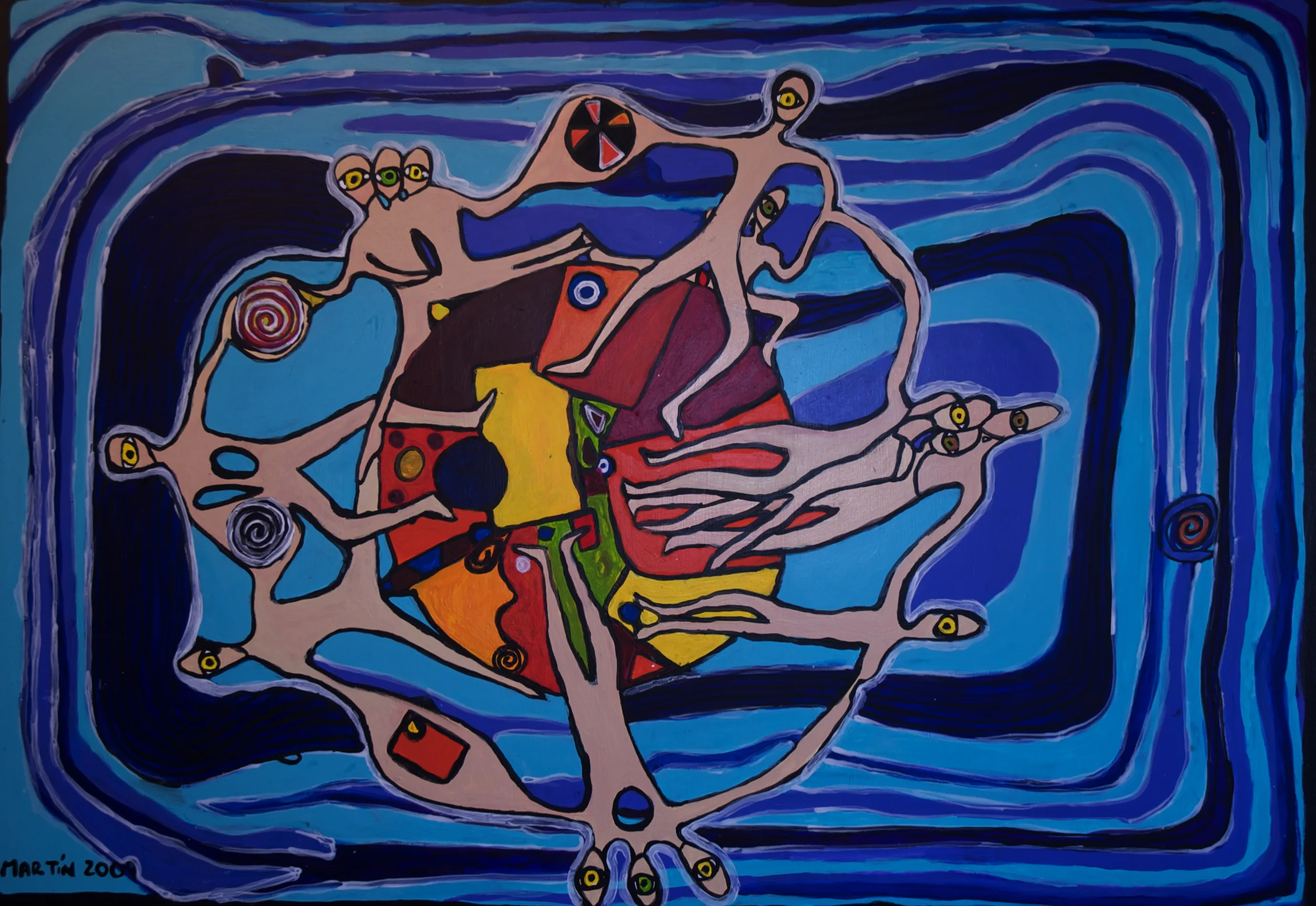 Estudiante de Cre Arte durante una clase de pintura